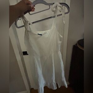 White spaghetti strap summer dress